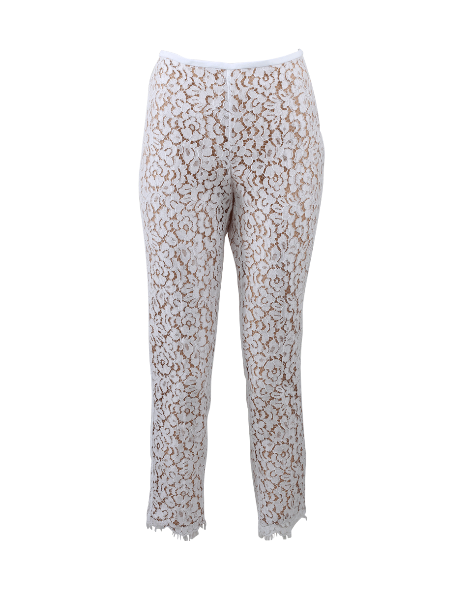 MICHAEL KORS-Floral Lace Skinny Pant-WHITE