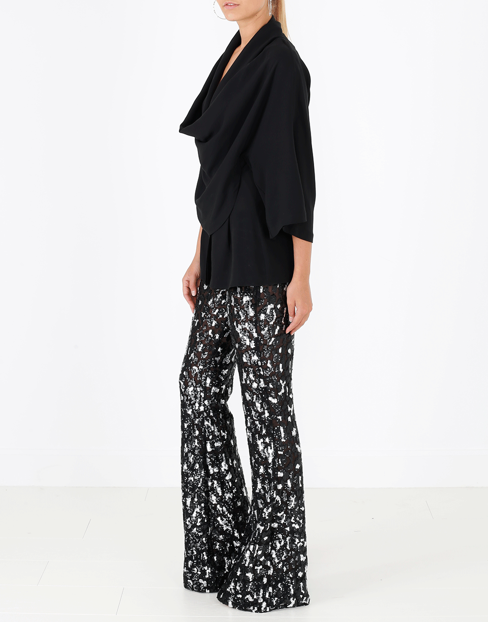 MICHAEL KORS-Leopard Embroidered Flare Pant-