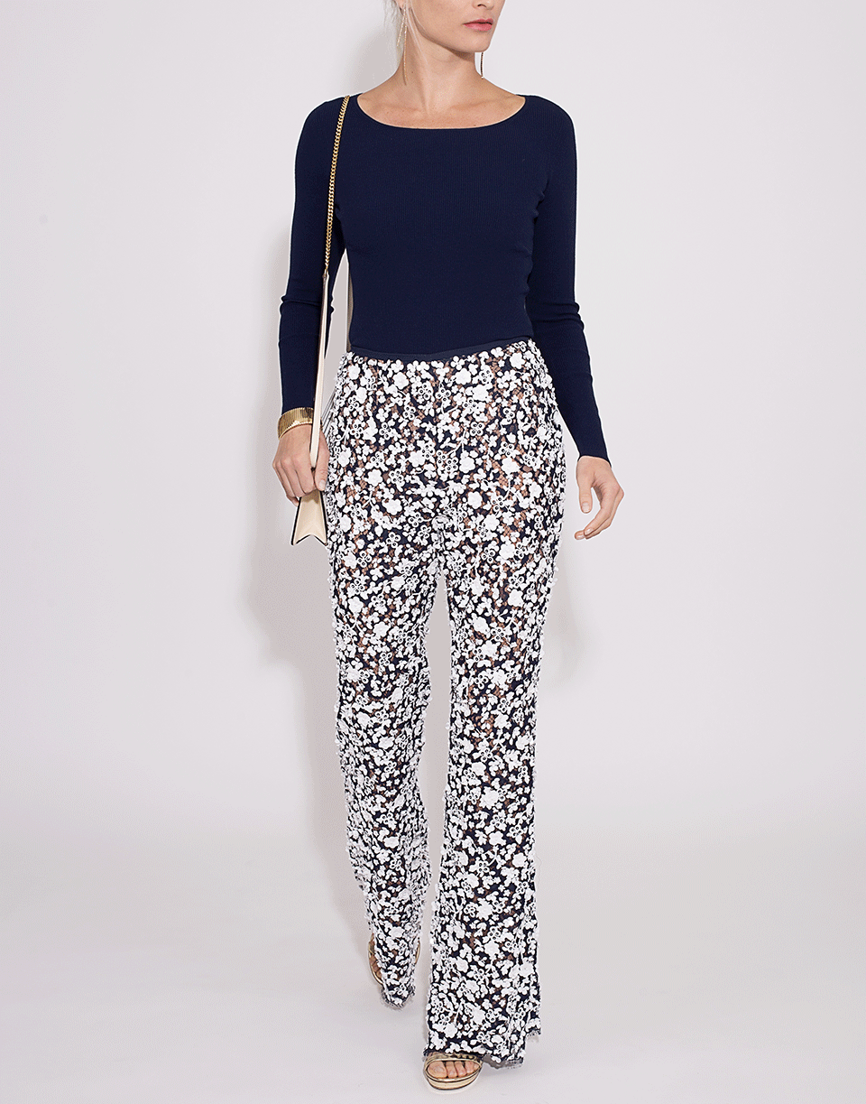 MICHAEL KORS-Floral Embroidered Flare Pant-