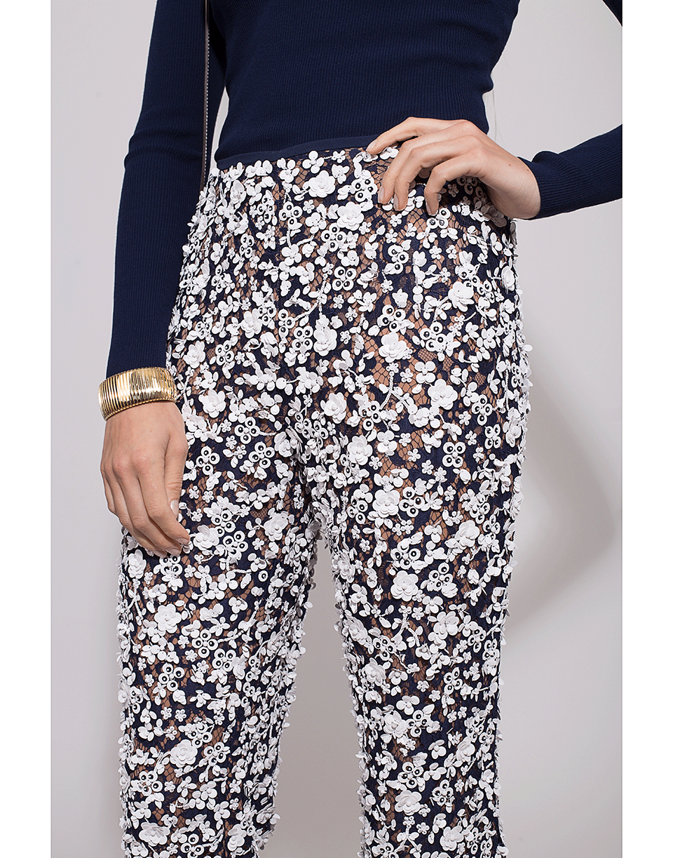 MICHAEL KORS-Floral Embroidered Flare Pant-