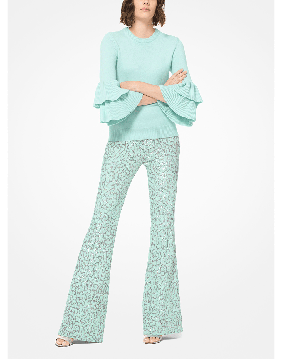 MICHAEL KORS-Embroidered Flare Pant-