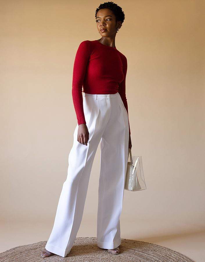 MICHAEL KORS-High Waist Wide Leg Pant-