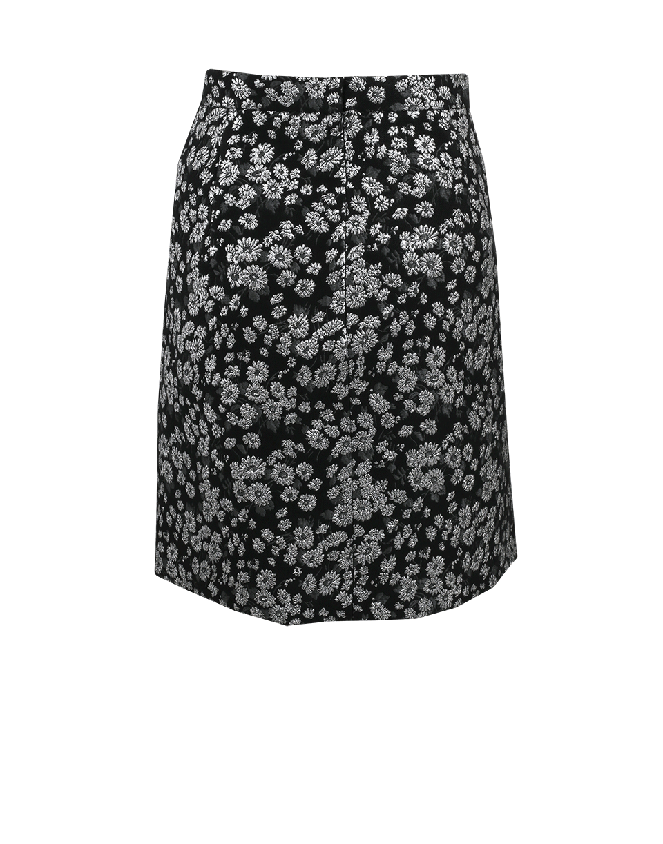 MICHAEL KORS-Metallic A-Line Skirt-BLK/SLV