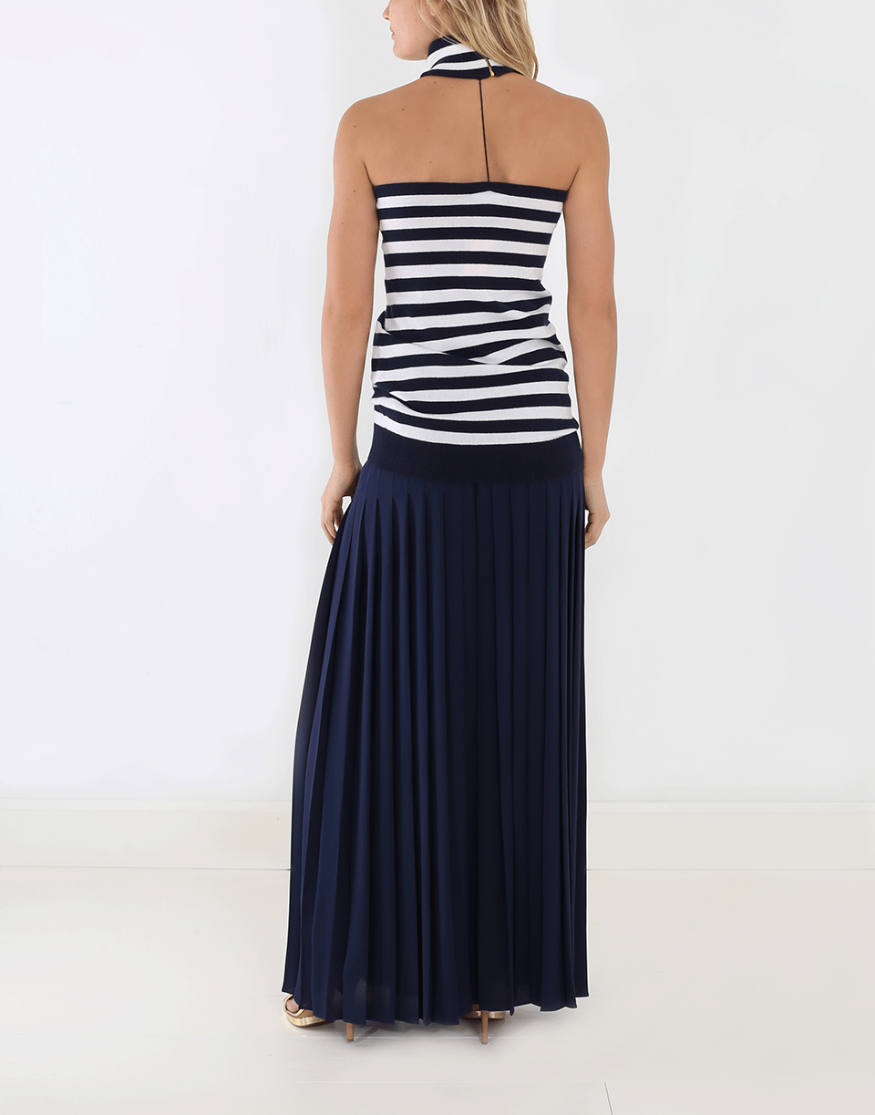 MICHAEL KORS-Slashed Pleated Long Skirt-