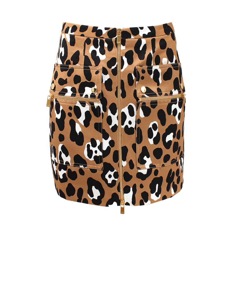 MICHAEL KORS-Zip Front Mini Print Skirt-