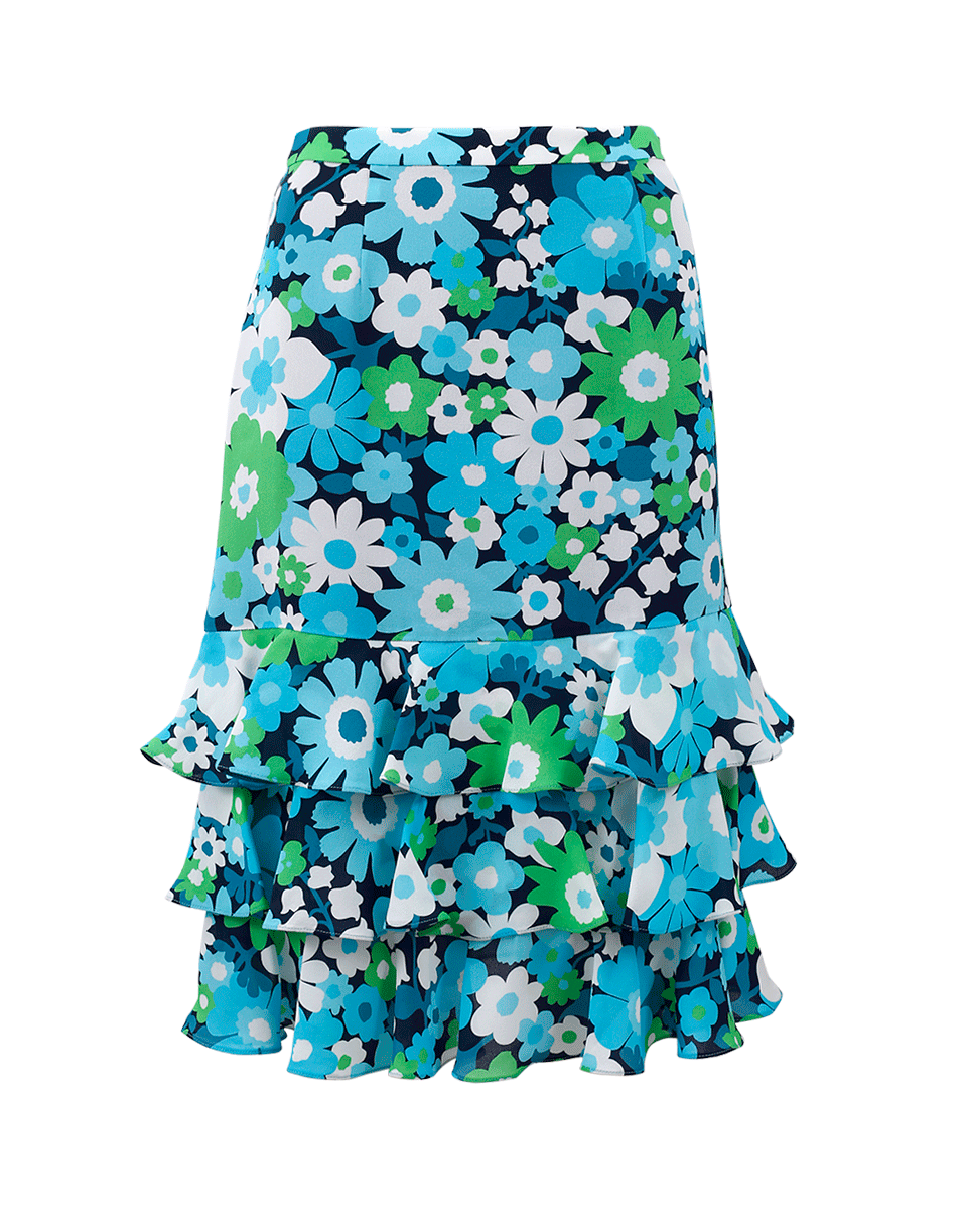 MICHAEL KORS-Floral Ruffle Skirt-