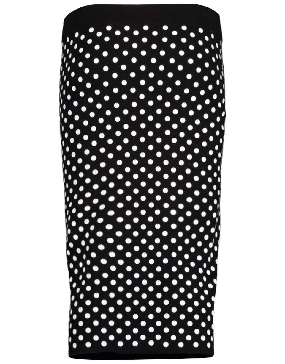 MICHAEL KORS-Paillette Knit Polka Dot Skirt-BLACK