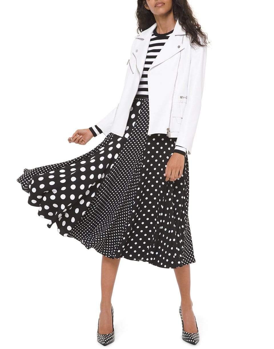 MICHAEL KORS-Contrast Polka Dot Dance Skirt-