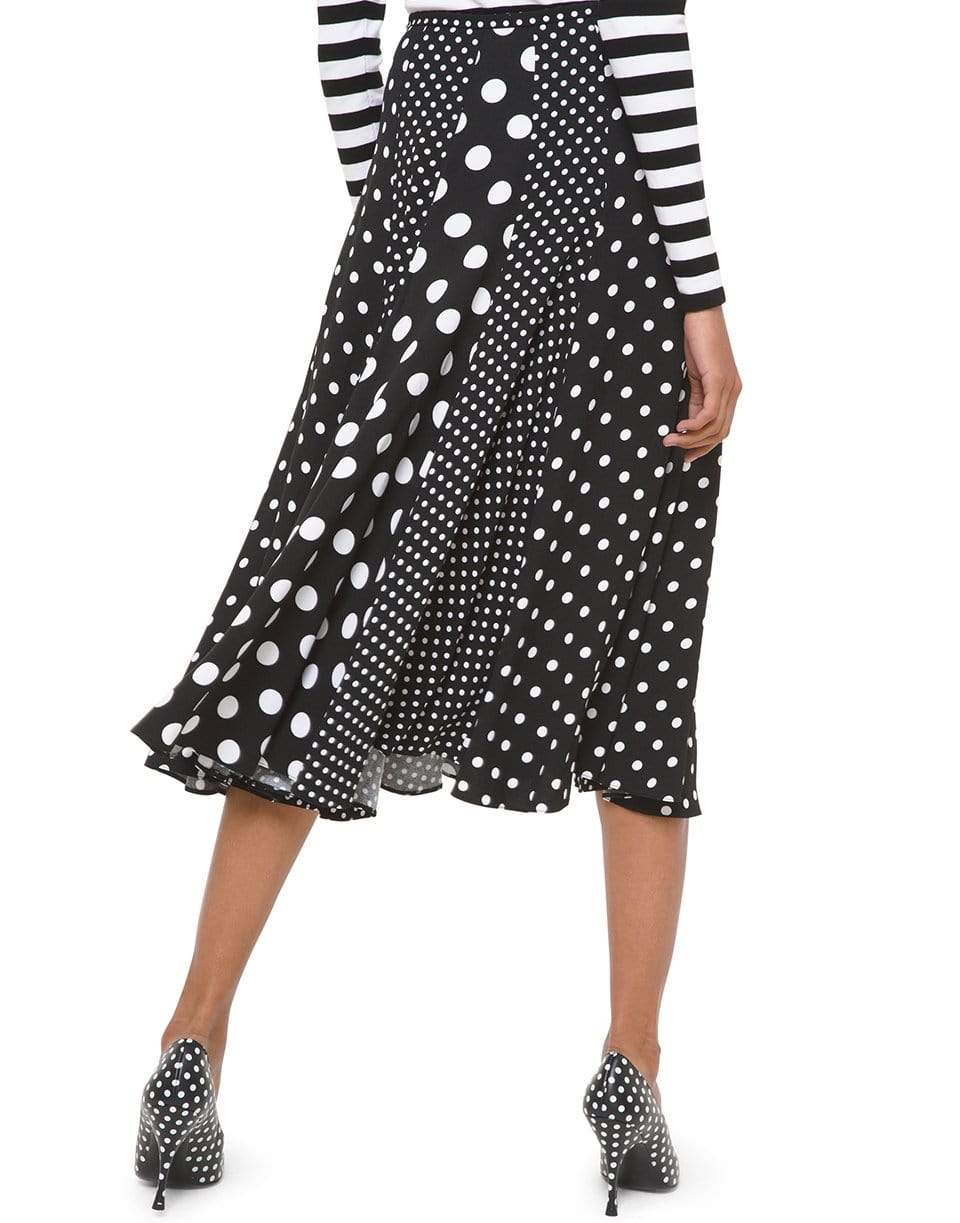 MICHAEL KORS-Contrast Polka Dot Dance Skirt-