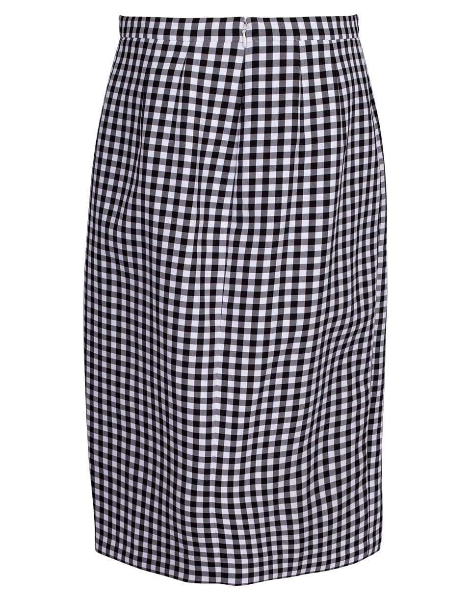 MICHAEL KORS-Gingham Cotton Slit Pencil Skirt-