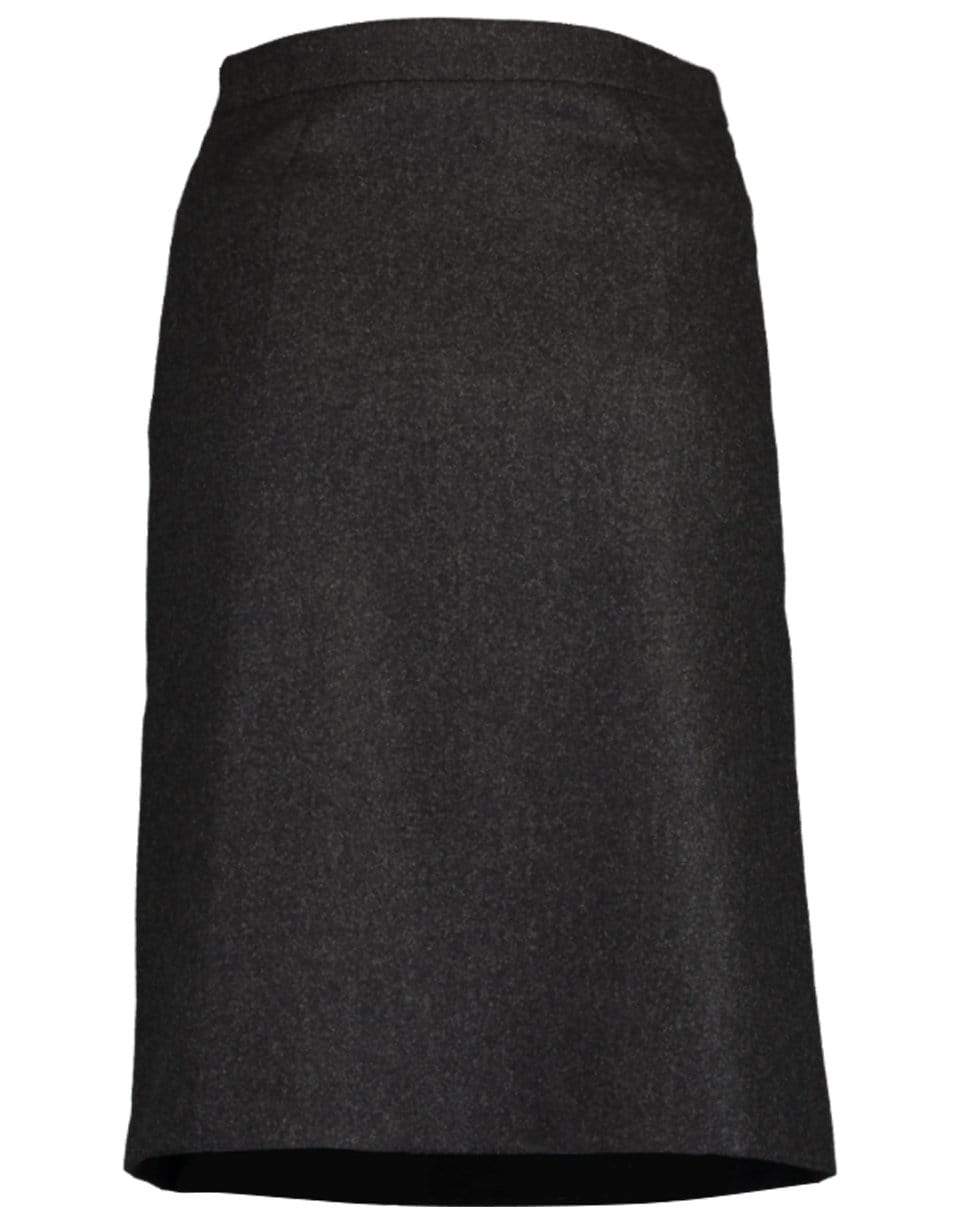 MICHAEL KORS-Wool Flannel Slit Skirt-GRAY