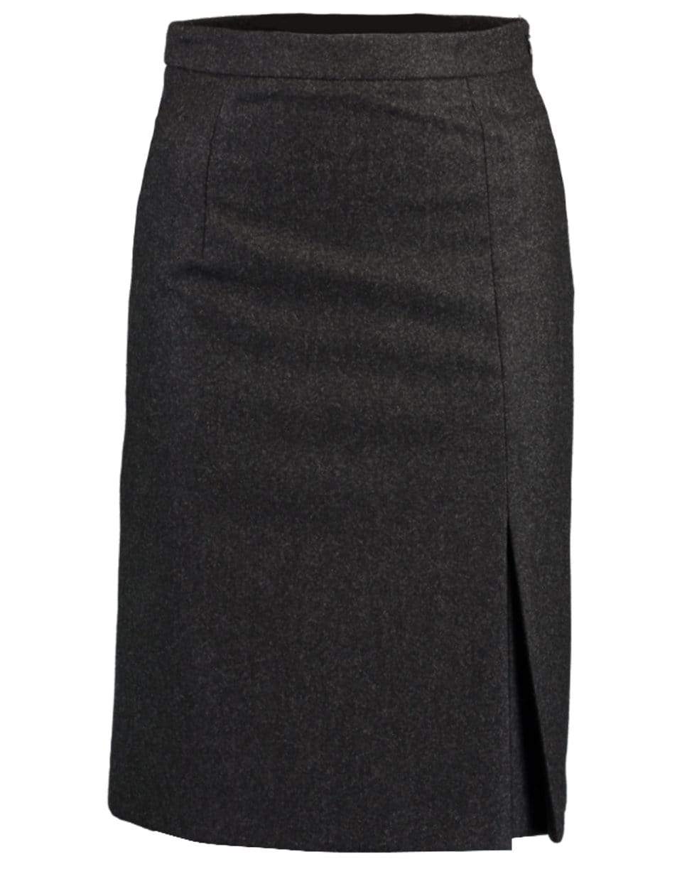 MICHAEL KORS-Wool Flannel Slit Skirt-GRAY