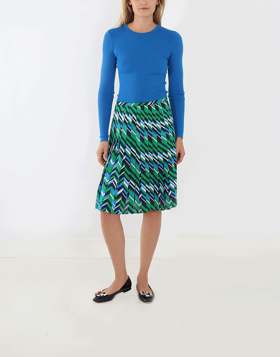 MICHAEL KORS-Pleated Chevron Skirt-