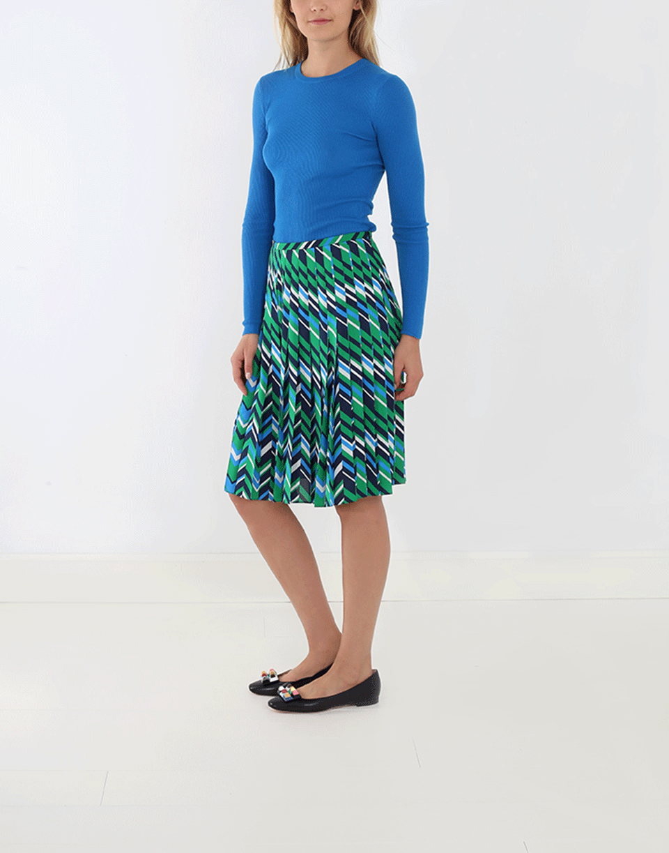 MICHAEL KORS-Pleated Chevron Skirt-