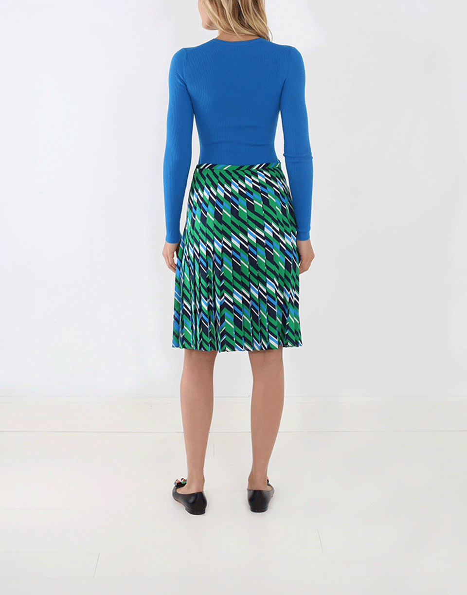 MICHAEL KORS-Pleated Chevron Skirt-
