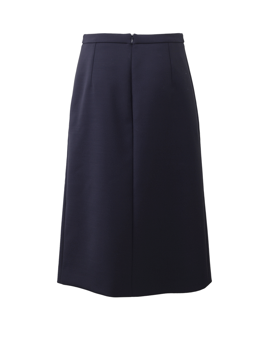 MICHAEL KORS-Knot Button Midi Skirt-NAVY