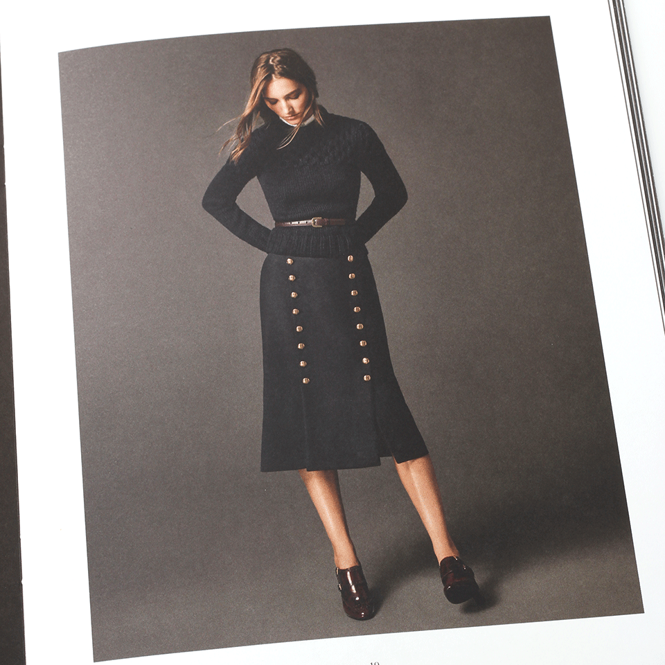 MICHAEL KORS-Knot Button Midi Skirt-NAVY