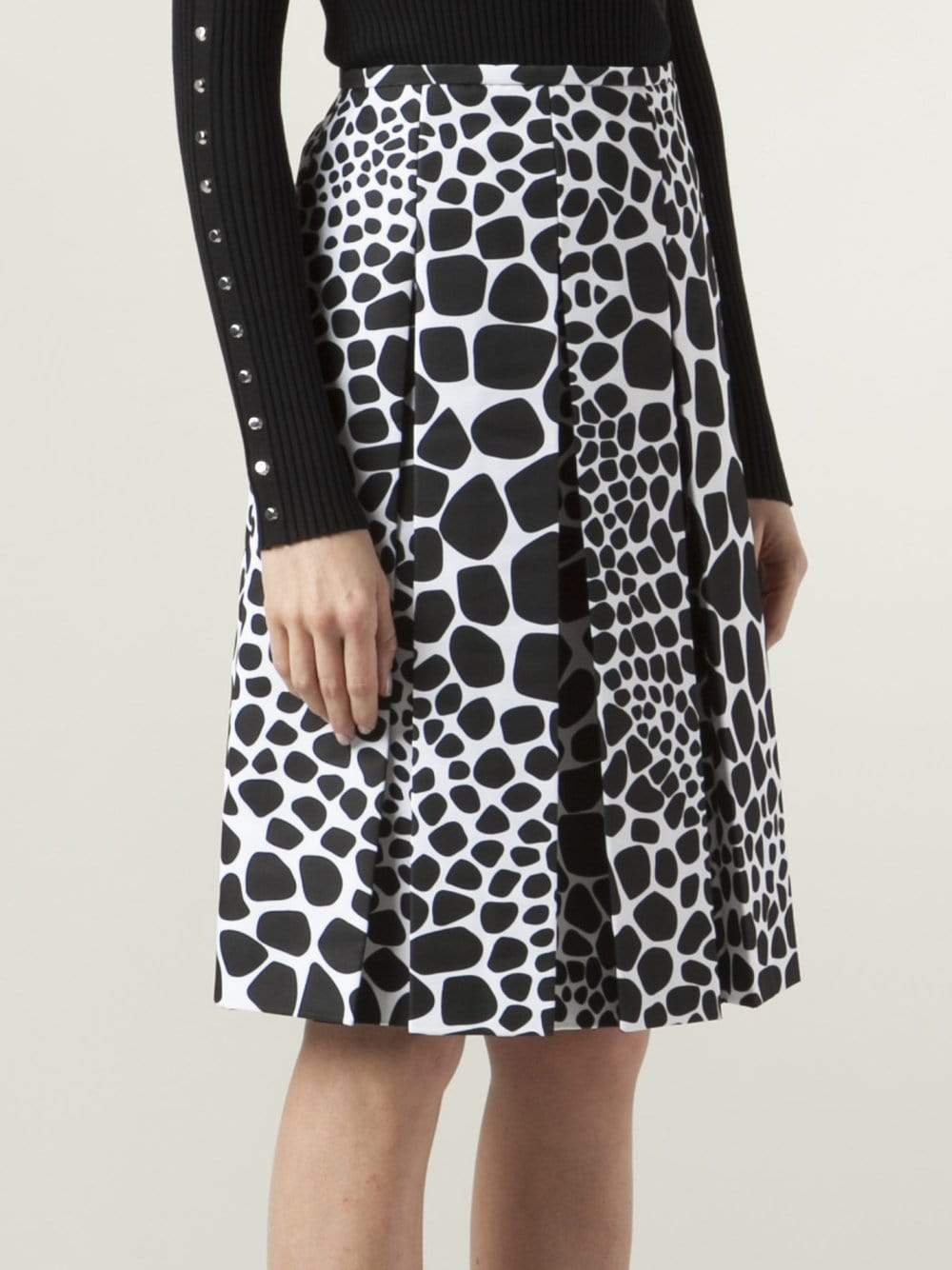 MICHAEL KORS-Pleated Print Skirt-