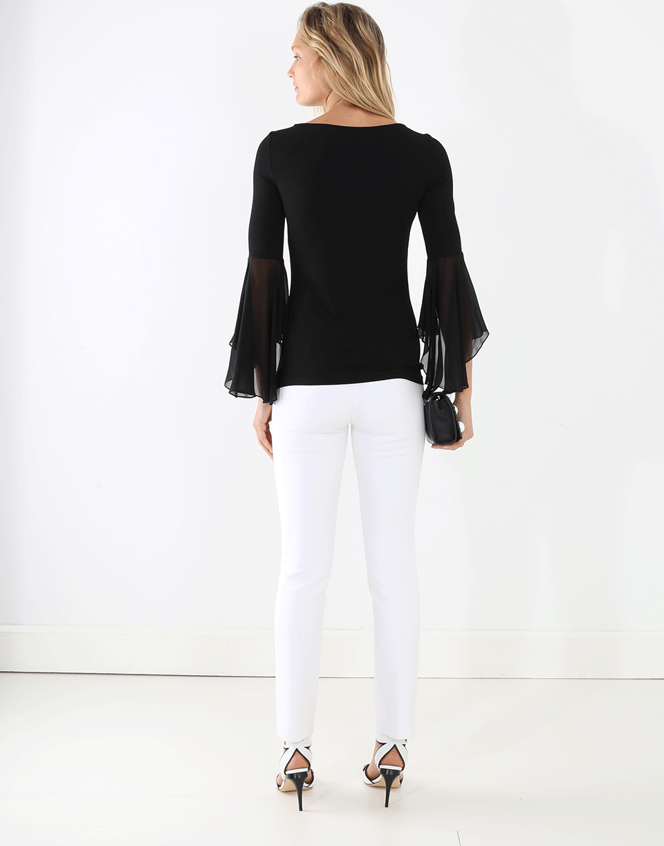 MICHAEL KORS-Flutter Sleeve Blouse-