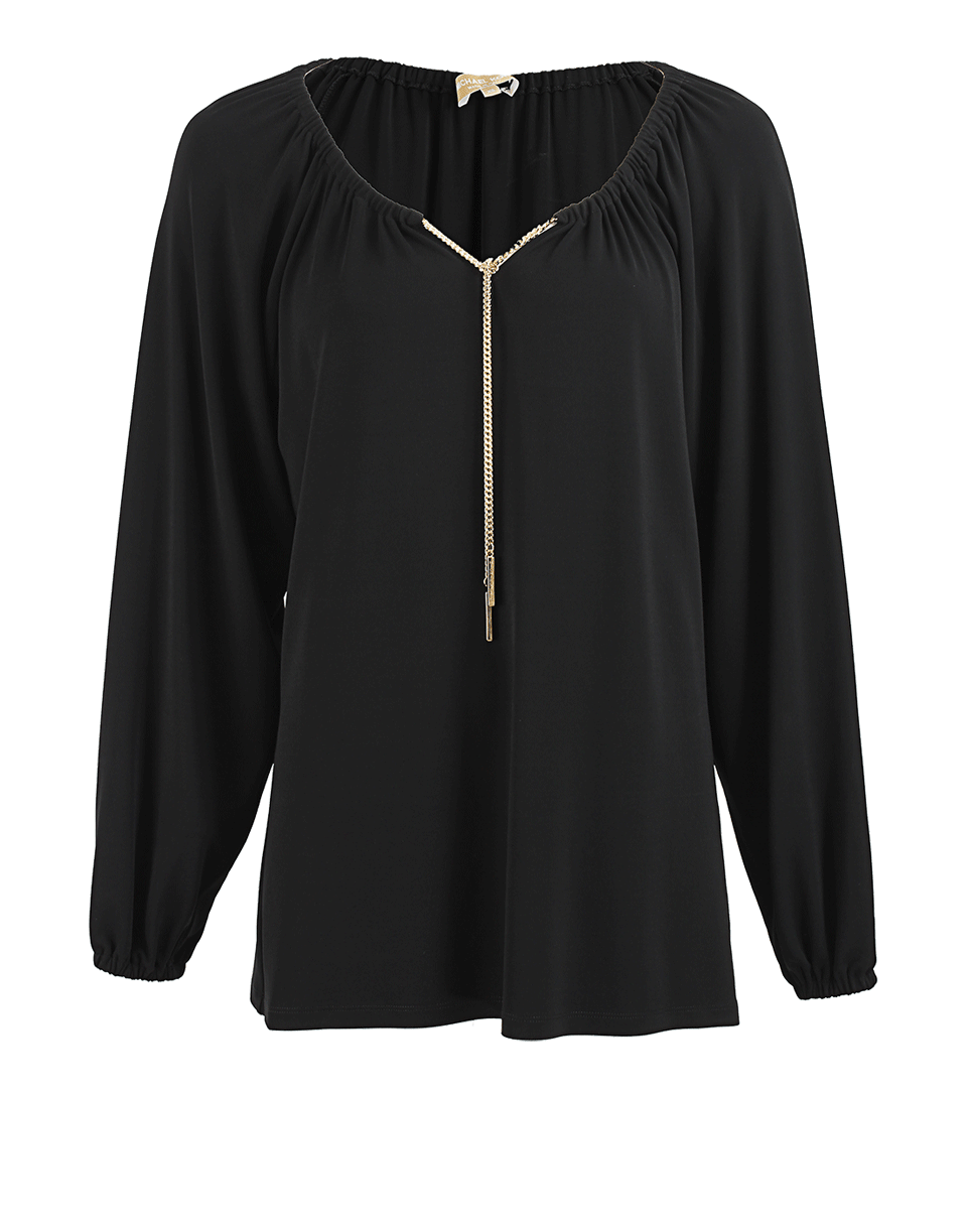 MICHAEL KORS-Chain Peasant Blouse-