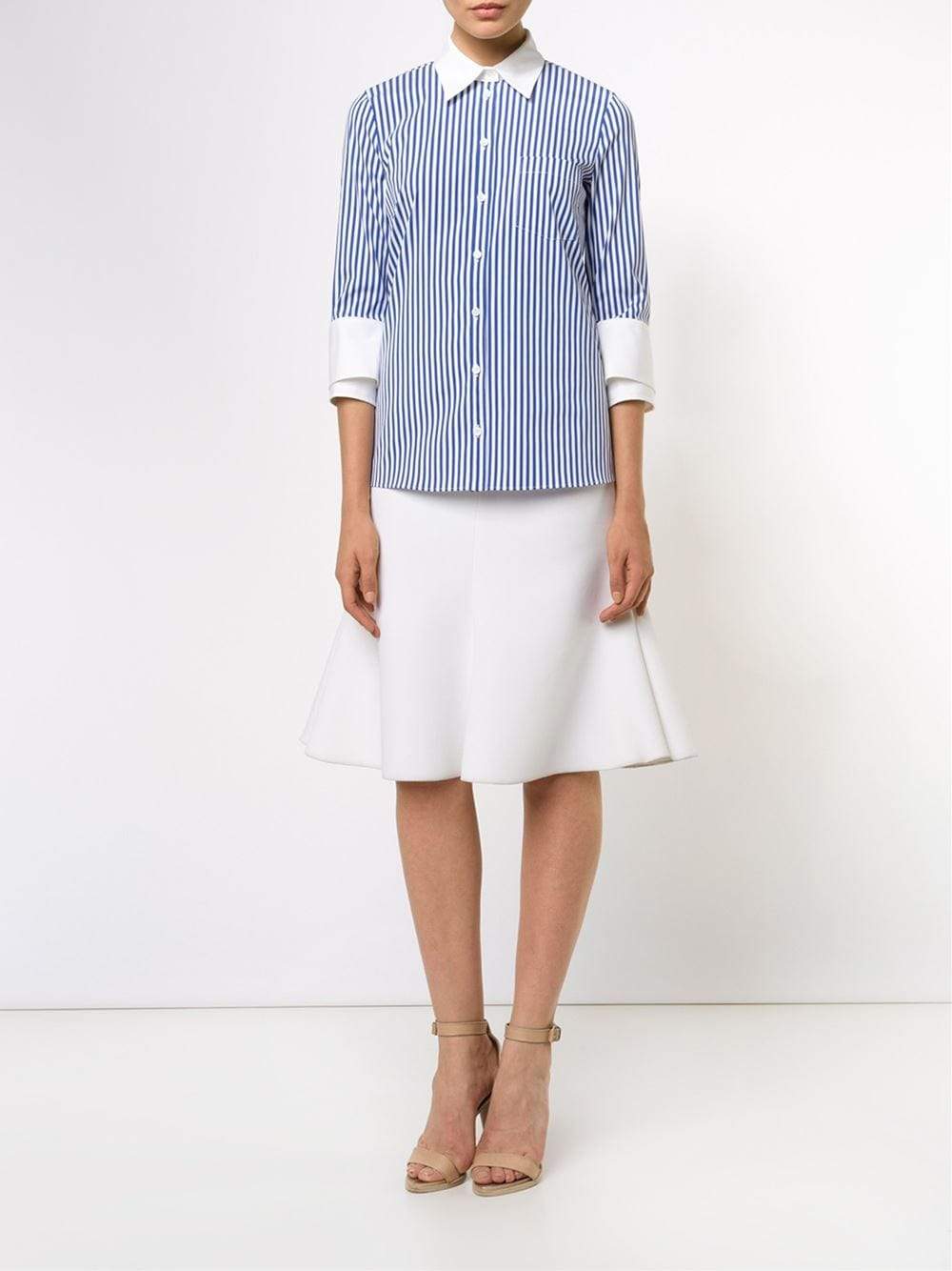 MICHAEL KORS-Double Cuff Striped Shirt-