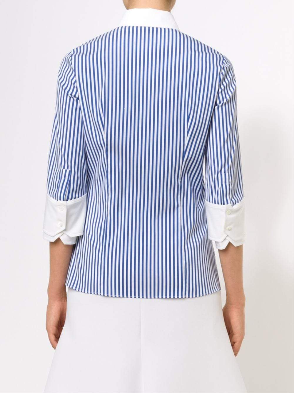 MICHAEL KORS-Double Cuff Striped Shirt-