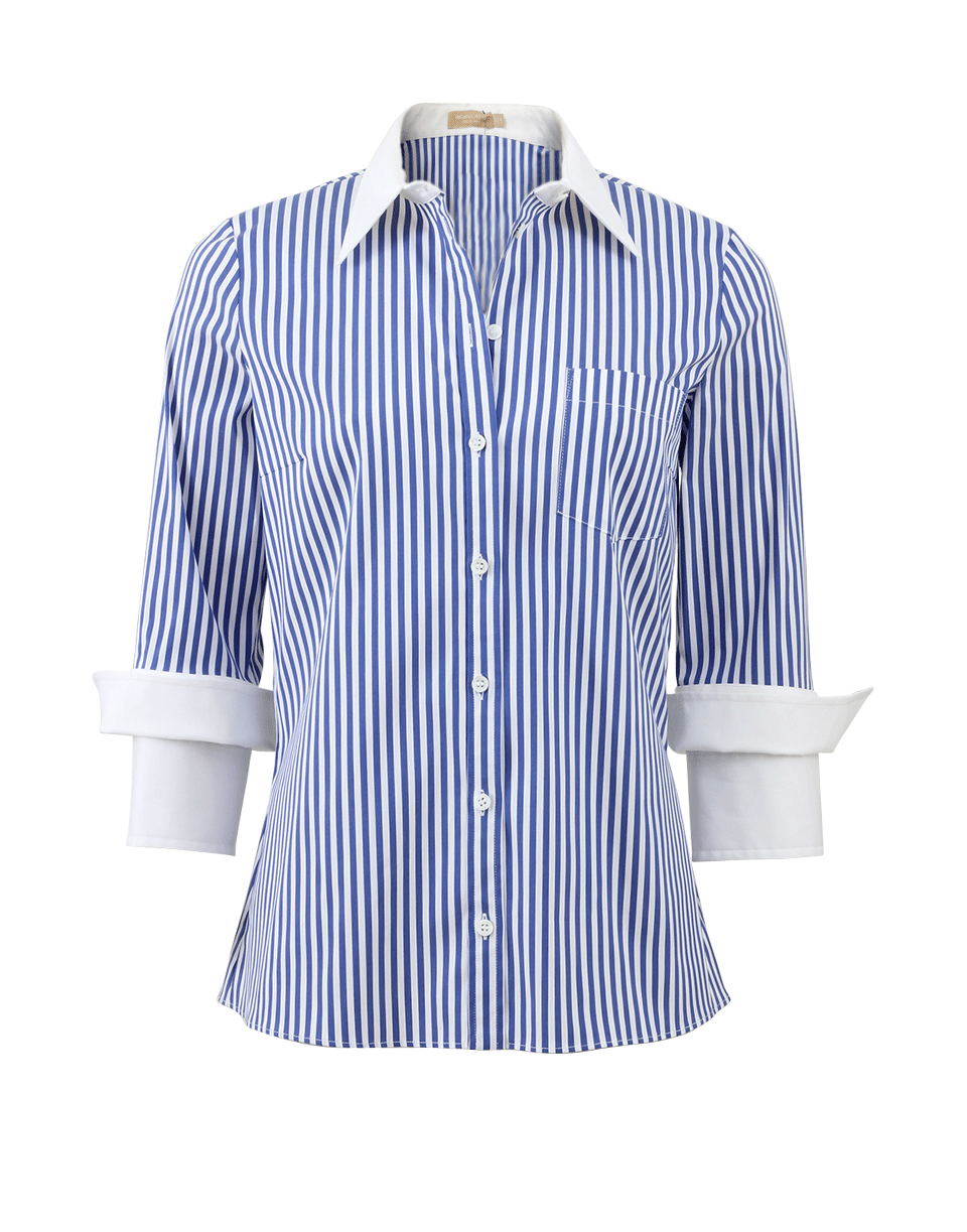 MICHAEL KORS-Double Cuff Striped Shirt-