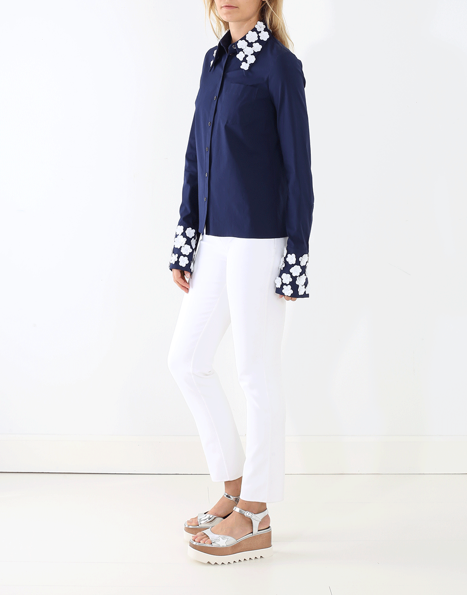 MICHAEL KORS-Embroidered Collar Button Shirt-
