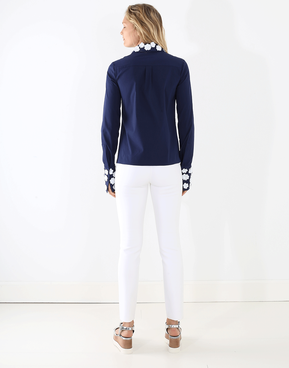 MICHAEL KORS-Embroidered Collar Button Shirt-