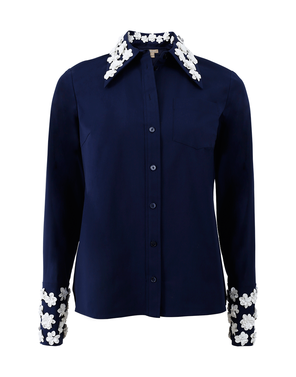MICHAEL KORS-Embroidered Collar Button Shirt-