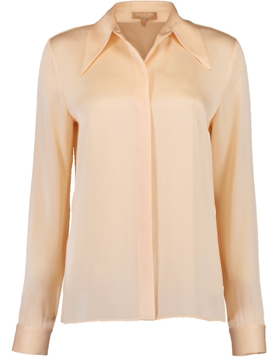 MICHAEL KORS-Satin Button Down Shirt-