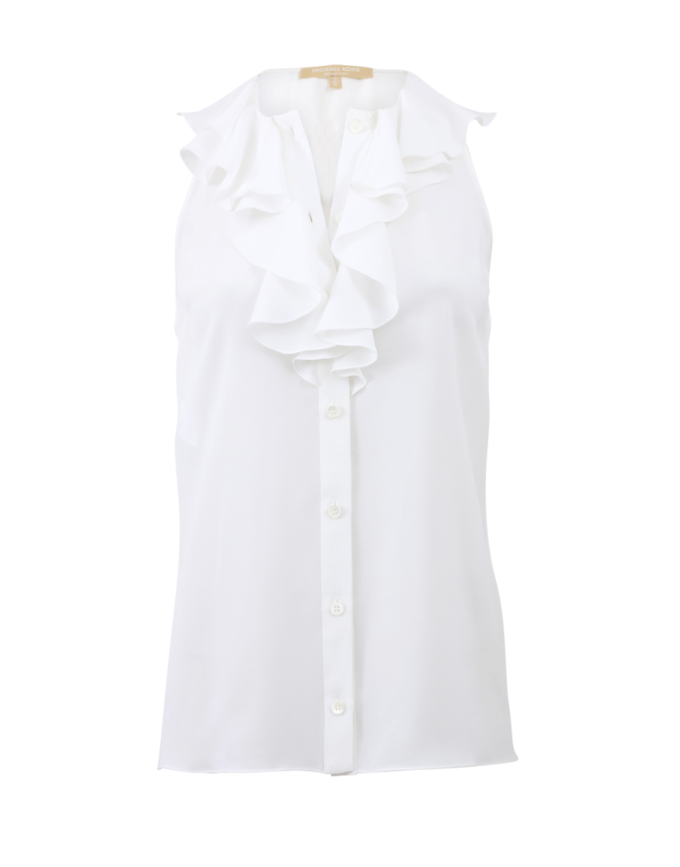 MICHAEL KORS-Ruffle Collar Blouse-