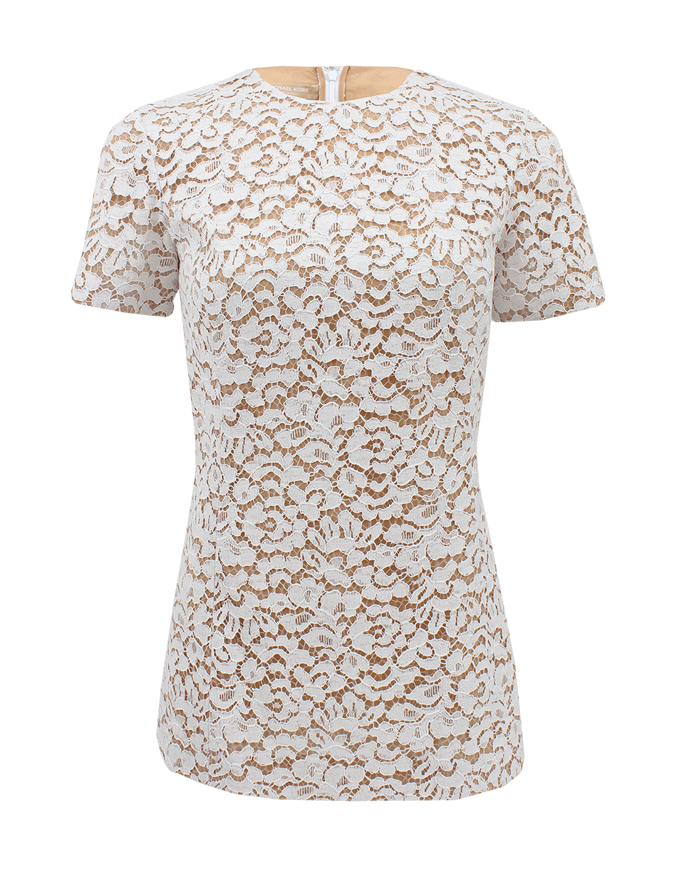 MICHAEL KORS-Short Sleeve Shell Top-OPTICWHT