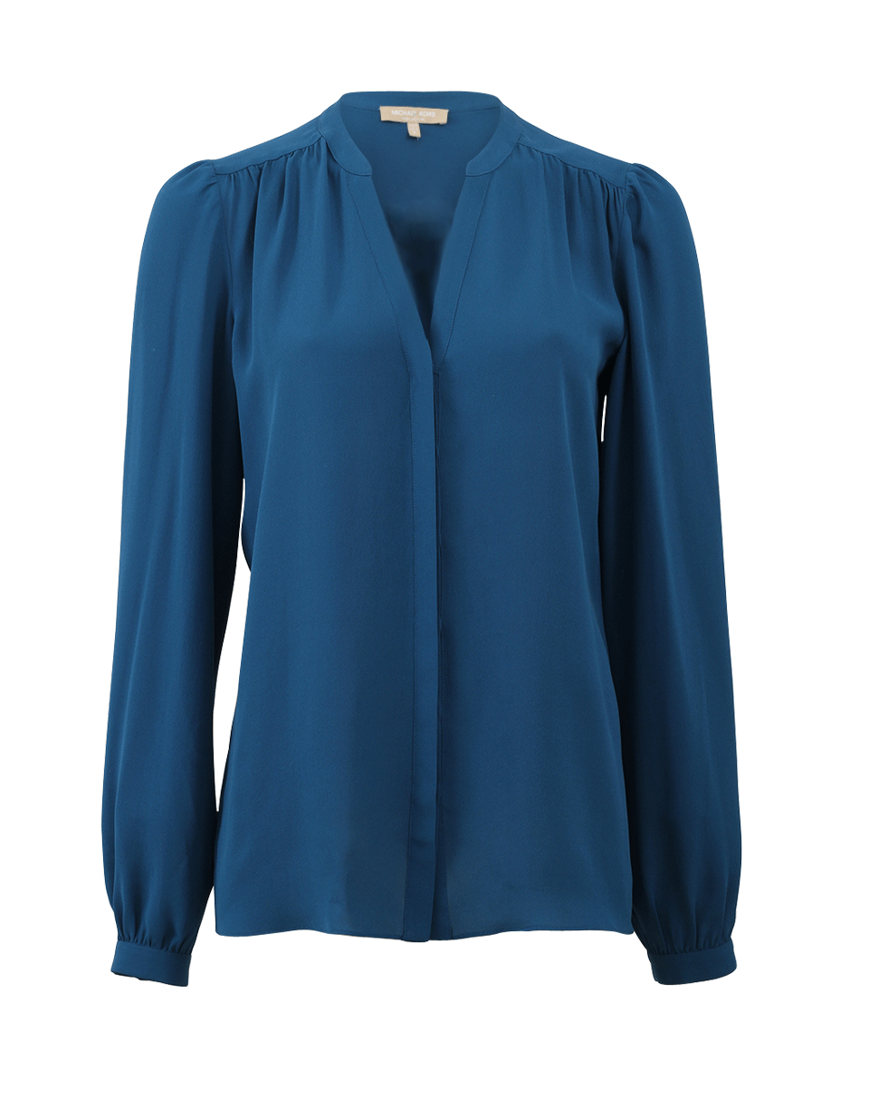 MICHAEL KORS-Slit Neck Blouse-