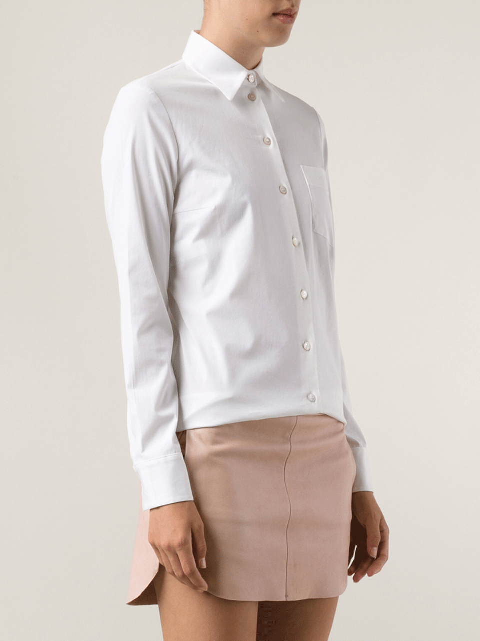 MICHAEL KORS-Cotton Poplin Slim Shirt-