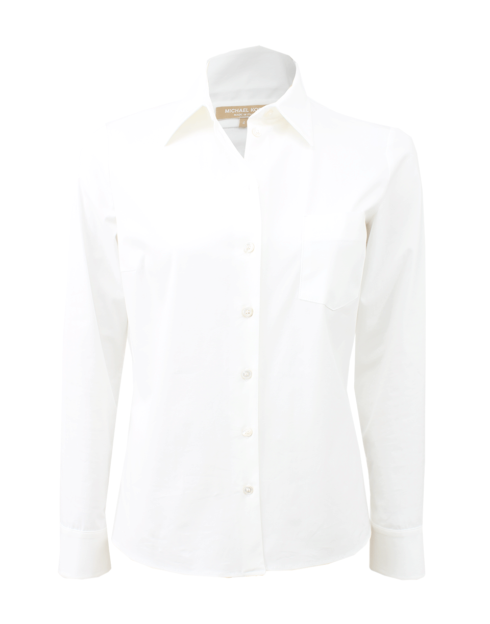MICHAEL KORS-Cotton Poplin Slim Shirt-