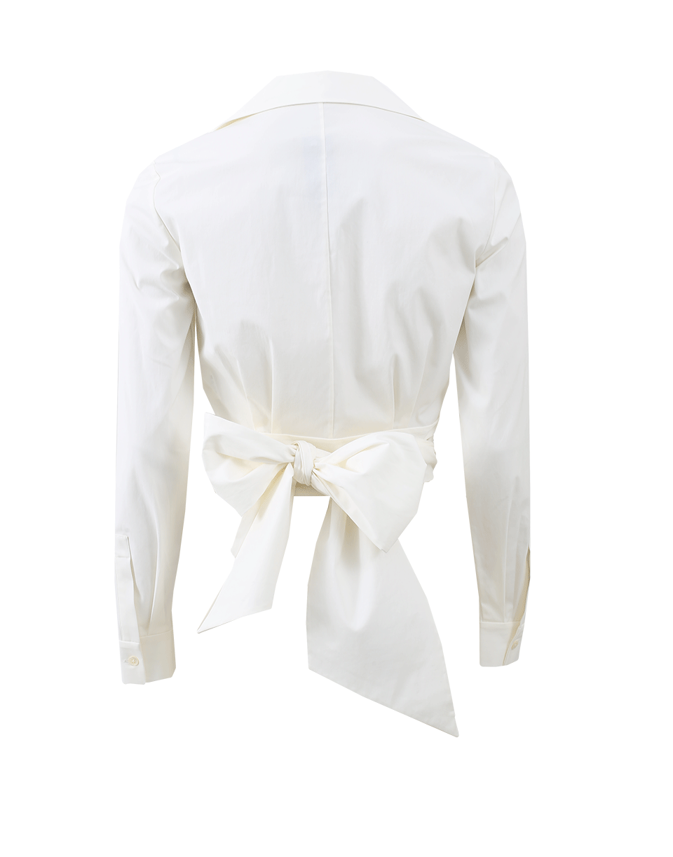MICHAEL KORS-Long Sleeve Wrap Blouse-