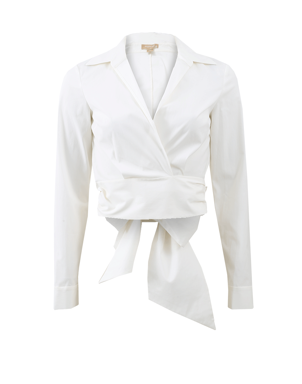 MICHAEL KORS-Long Sleeve Wrap Blouse-