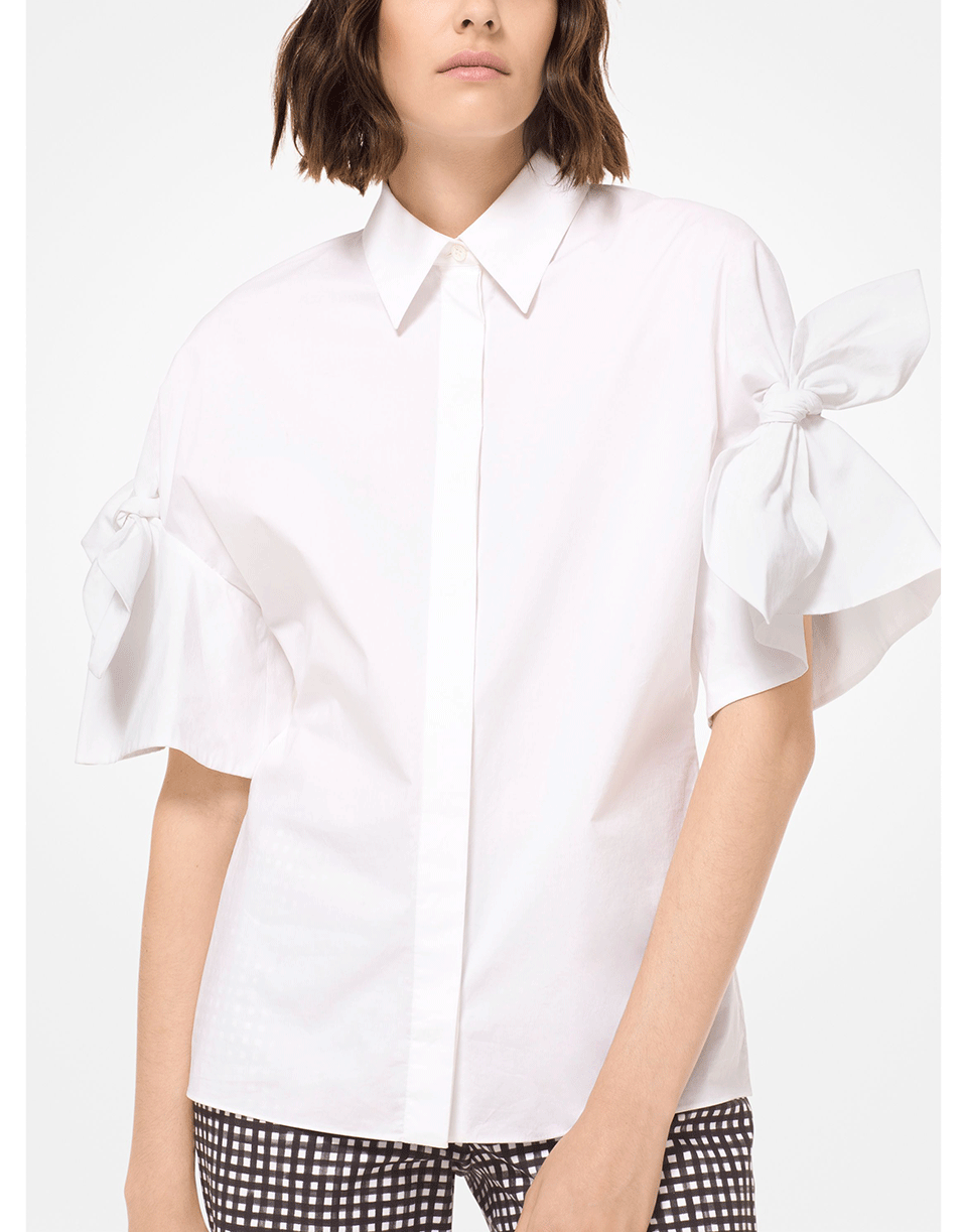 MICHAEL KORS-Tie Sleeve Shirt-
