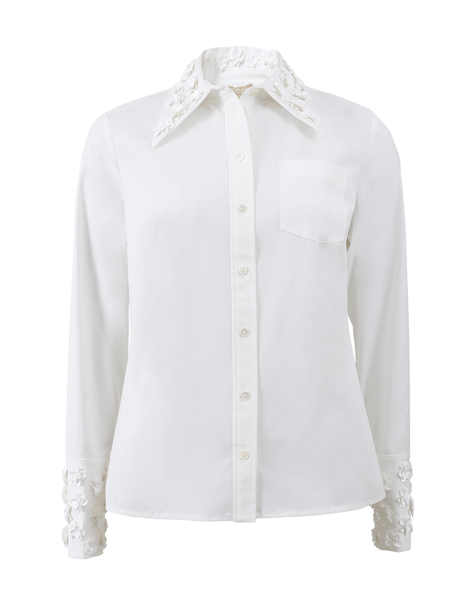 MICHAEL KORS-Embroidered Collar Button Shirt-