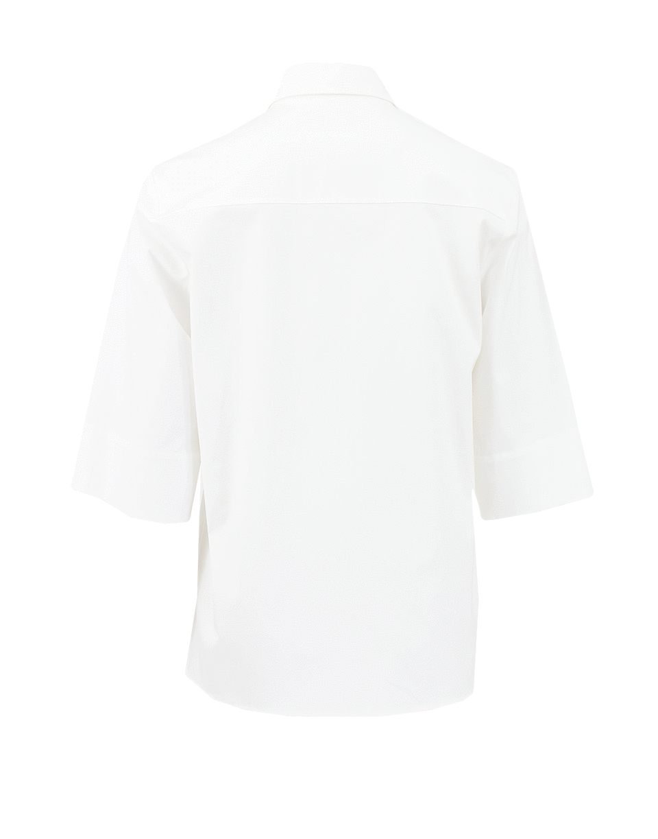 MICHAEL KORS-Three-Quarter Sleeve Poplin Boyfriend Shirt-
