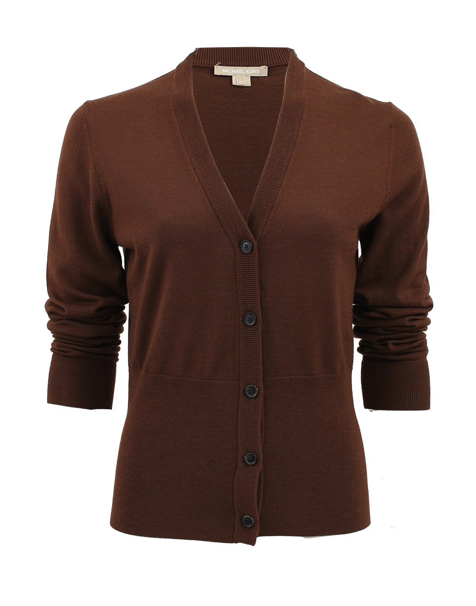 MICHAEL KORS-Merino V-Neck Cardigan-