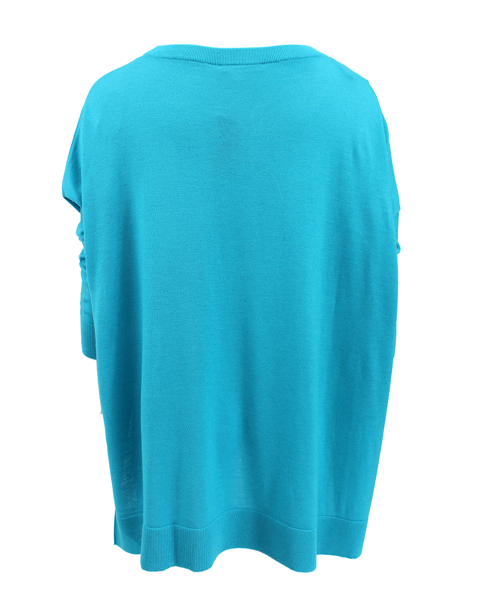 MICHAEL KORS-Uneven Hem Crew Top-