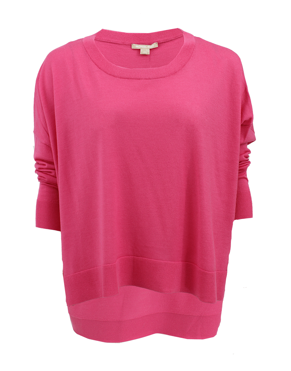 MICHAEL KORS-Uneven Hem Crew Top-