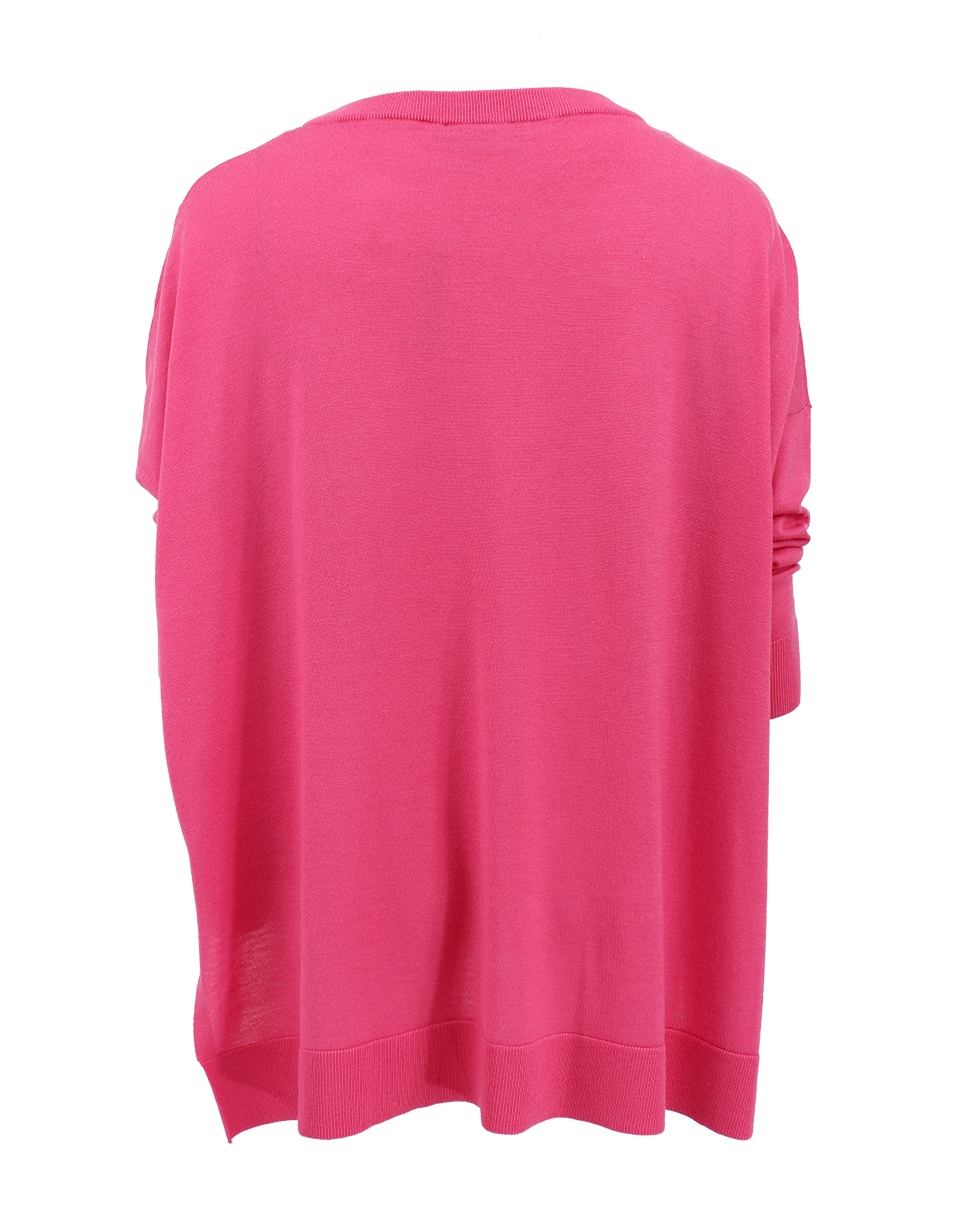 MICHAEL KORS-Uneven Hem Crew Top-