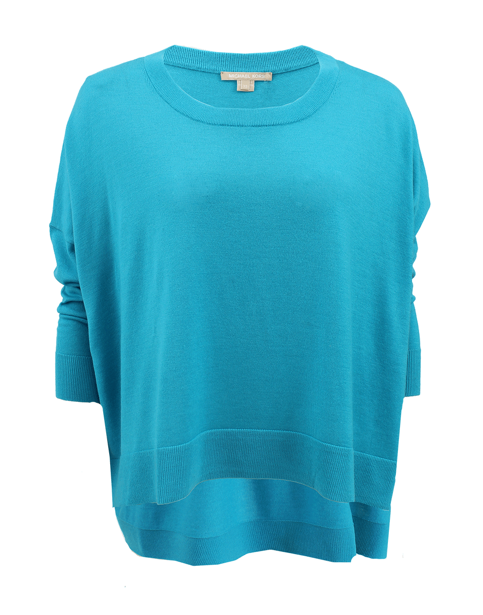 MICHAEL KORS-Uneven Hem Crew Top-