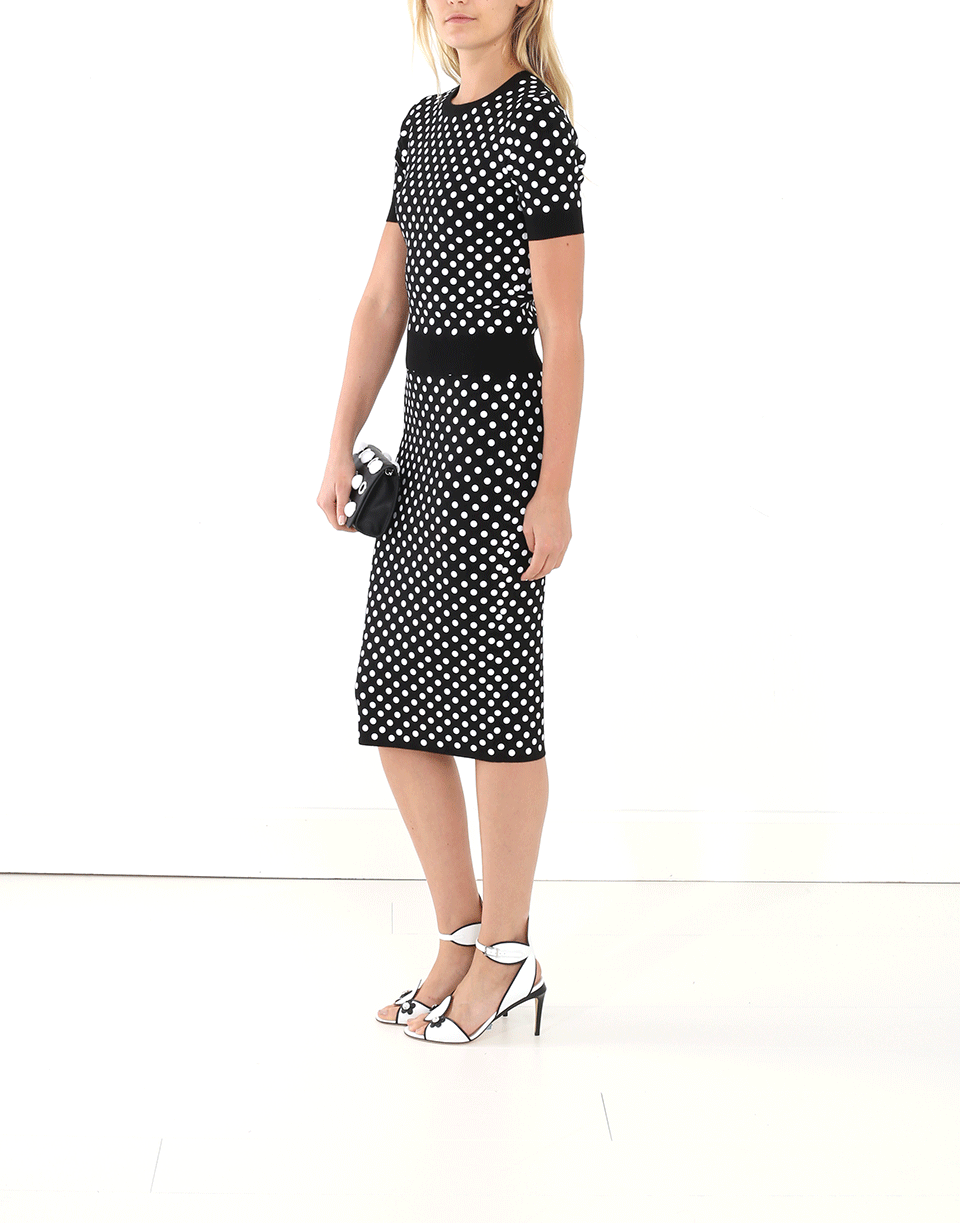 MICHAEL KORS-Embroidered Polka Dot Knit Top-
