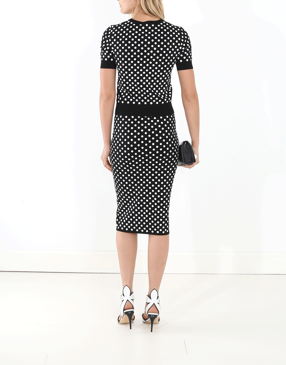MICHAEL KORS-Embroidered Polka Dot Knit Top-