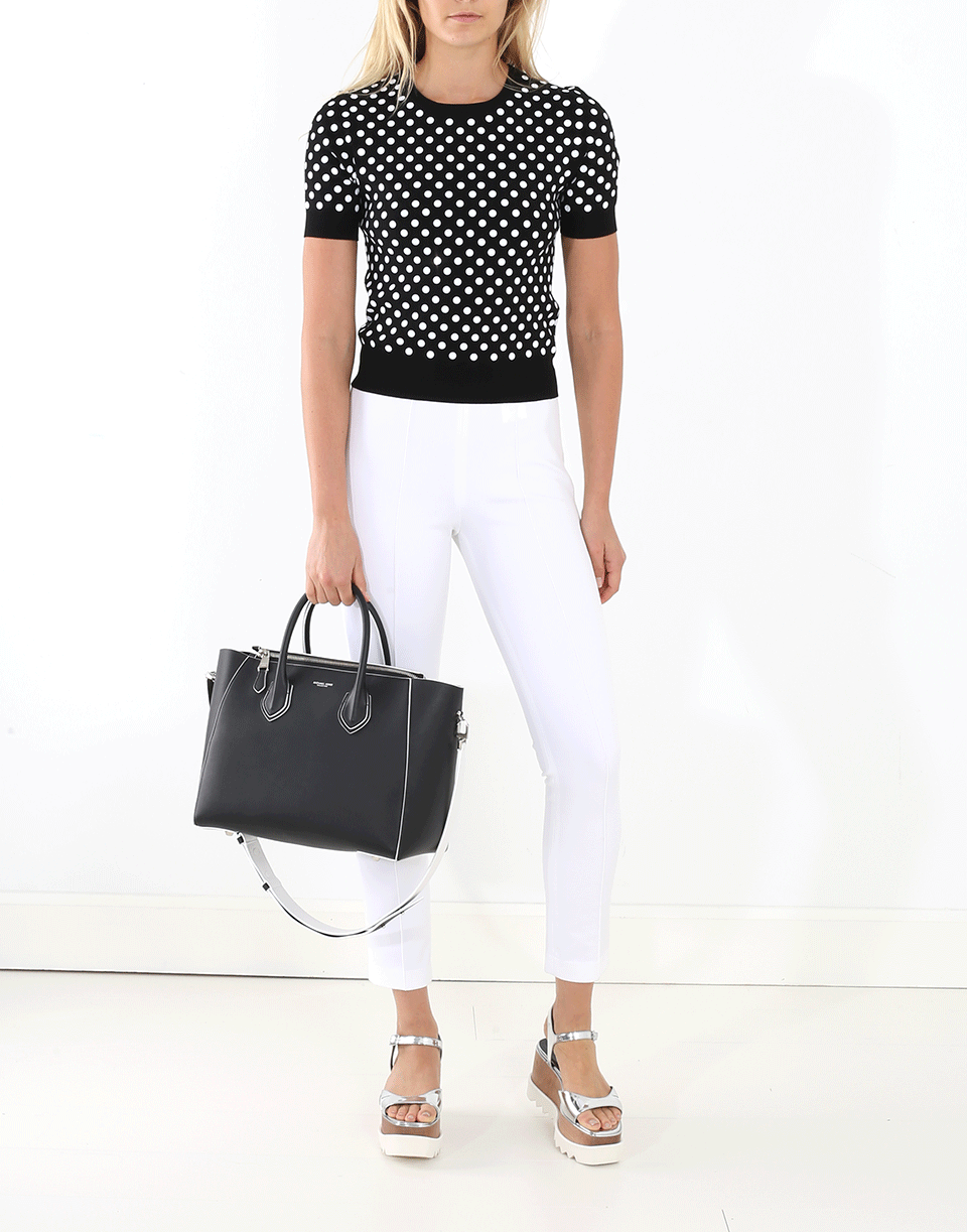 MICHAEL KORS-Embroidered Polka Dot Knit Top-