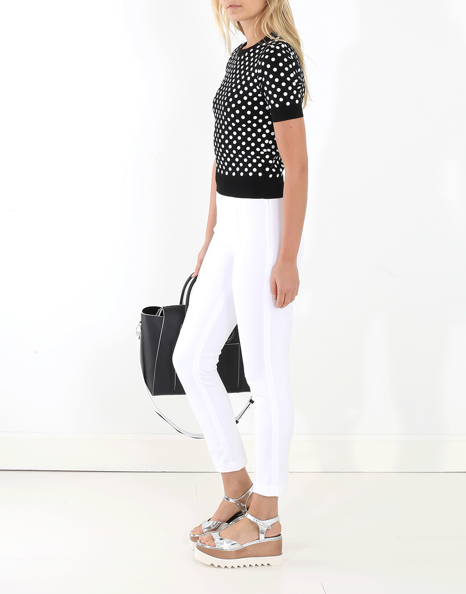 MICHAEL KORS-Embroidered Polka Dot Knit Top-